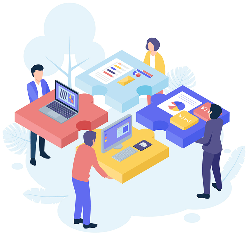 Virtual phone number and telecom services illustration